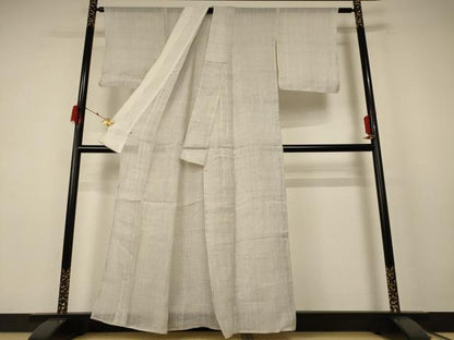 平和屋着物＊夏物　石川県指定無形文化財　能登上布　本麻手織上布　110亀甲　総詰め　大丸扱い　麻　逸品　AABE8985jd