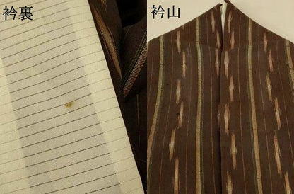 平和屋着物＊夏物 紗紬 変わり縞 正絹 逸品 AABE8987jd
