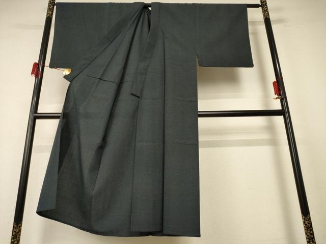 平和屋着物＊夏物　男性　本塩沢　夏塩沢　蚊絣　正絹　逸品　AABE8988jd