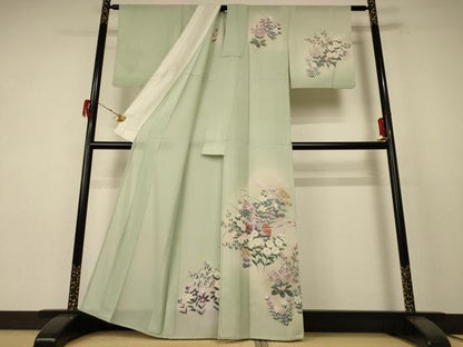 平和屋着物＊夏物 訪問着 絽 文箱花文 正絹 逸品 AABE8992jd