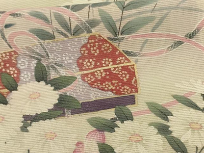 平和屋着物＊夏物 訪問着 絽 文箱花文 正絹 逸品 AABE8992jd