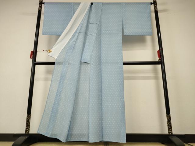 平和屋着物＊夏物 小紋 紗 舞花文 洗える着物 AABE8995jd