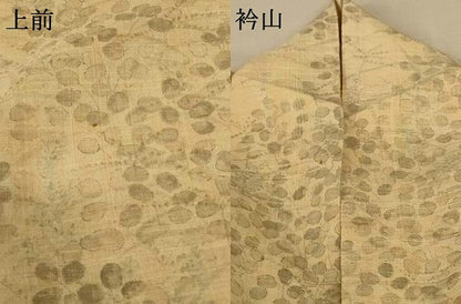 平和屋着物＊夏物 生紬 草花文 正絹 逸品 AABE8998jd