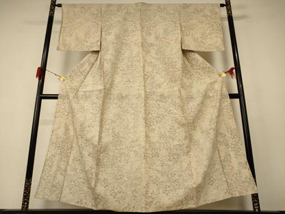 平和屋着物＊夏物 生紬 草花文 正絹 逸品 AABE8998jd
