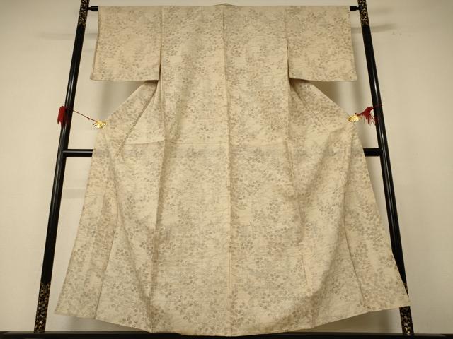 平和屋着物＊夏物 生紬 草花文 正絹 逸品 AABE8998jd