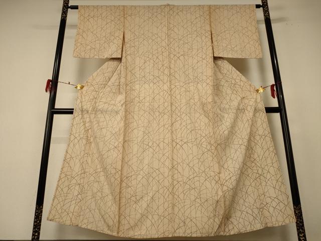 平和屋着物＊夏物 小紋 絽 草葉文 正絹 逸品 AABE9000jd