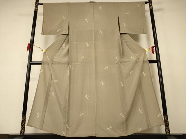 平和屋着物＊夏物 小紋 絽縮緬 勝虫 正絹 逸品 AABE9001jd