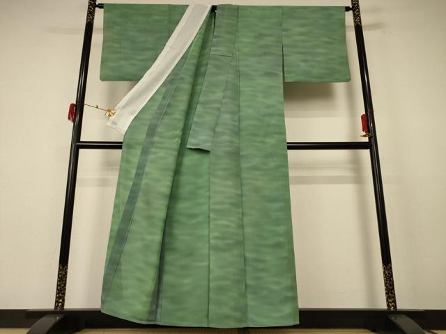 平和屋着物＊夏物 小紋 絽 霞文 暈し染め 正絹 逸品 AABE9002jd