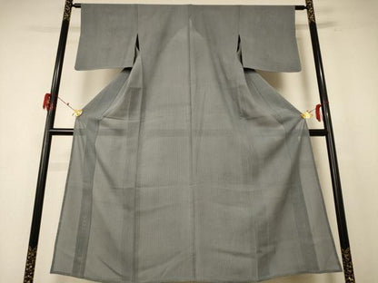 平和屋着物＊夏物 小紋 絽 変わり縞 正絹 逸品 AABE9003jd