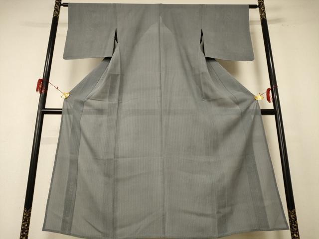 平和屋着物＊夏物 小紋 絽 変わり縞 正絹 逸品 AABE9003jd