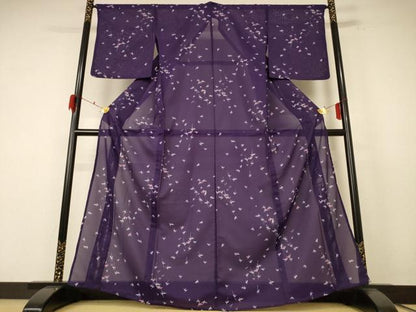 平和屋着物＊夏物　小紋　絽　笹文　洗える着物　AABE9006jd