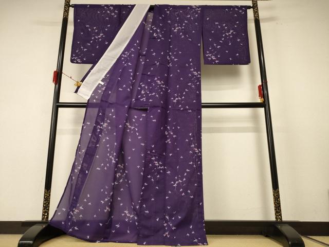 平和屋着物＊夏物　小紋　絽　笹文　洗える着物　AABE9006jd