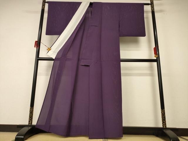 平和屋着物＊夏物 色無地 絽 滅紫色 正絹 逸品 AABE9013jd