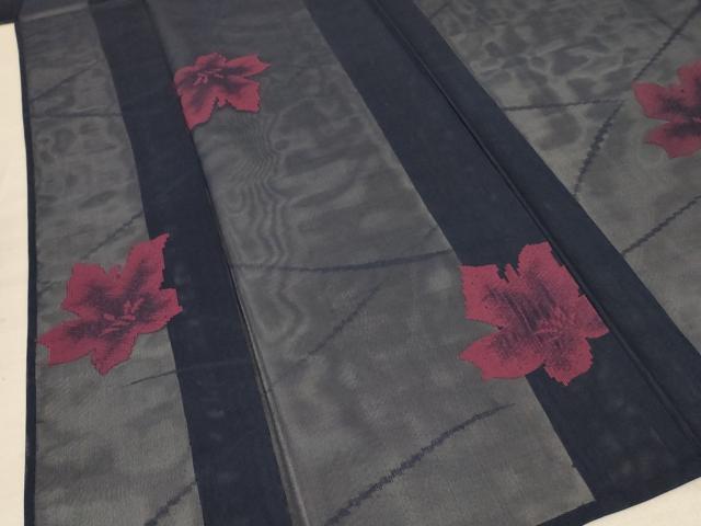 平和屋着物＊夏物 小紋 紗 舞花文 正絹 逸品 AABE9014jd