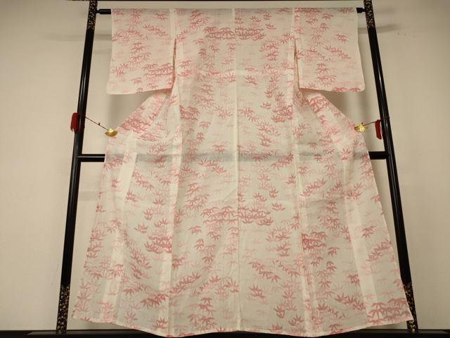 平和屋着物＊夏物 小千谷ちぢみ 笹文 麻 逸品 AABE9016jd