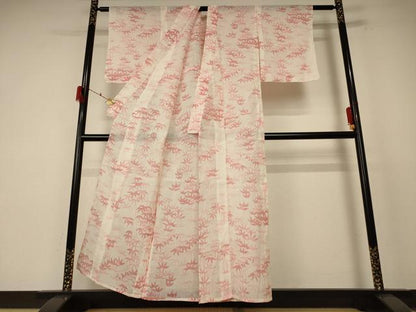 平和屋着物＊夏物 小千谷ちぢみ 笹文 麻 逸品 AABE9016jd