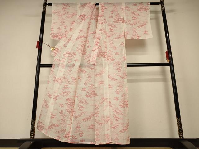 平和屋着物＊夏物 小千谷ちぢみ 笹文 麻 逸品 AABE9016jd