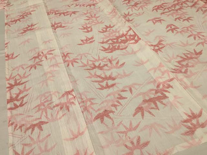平和屋着物＊夏物 小千谷ちぢみ 笹文 麻 逸品 AABE9016jd