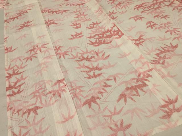 平和屋着物＊夏物 小千谷ちぢみ 笹文 麻 逸品 AABE9016jd