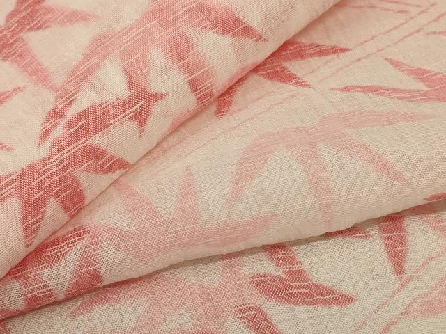 平和屋着物＊夏物 小千谷ちぢみ 笹文 麻 逸品 AABE9016jd