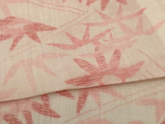 平和屋着物＊夏物 小千谷ちぢみ 笹文 麻 逸品 AABE9016jd