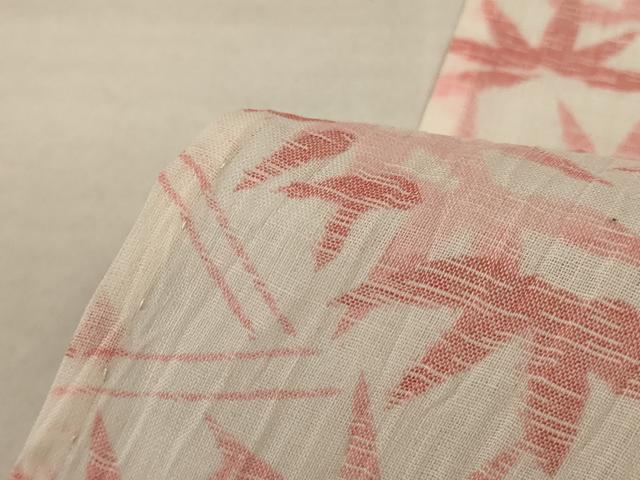 平和屋着物＊夏物 小千谷ちぢみ 笹文 麻 逸品 AABE9016jd