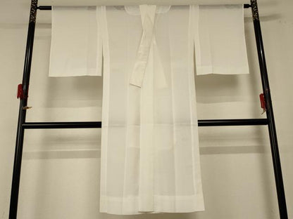 平和屋着物＊夏物 長襦袢 絽 扇面花紋紗 白色 洗える着物 AABE9030jd