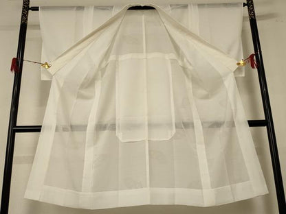 平和屋着物＊夏物 長襦袢 絽 扇面花紋紗 白色 洗える着物 AABE9030jd