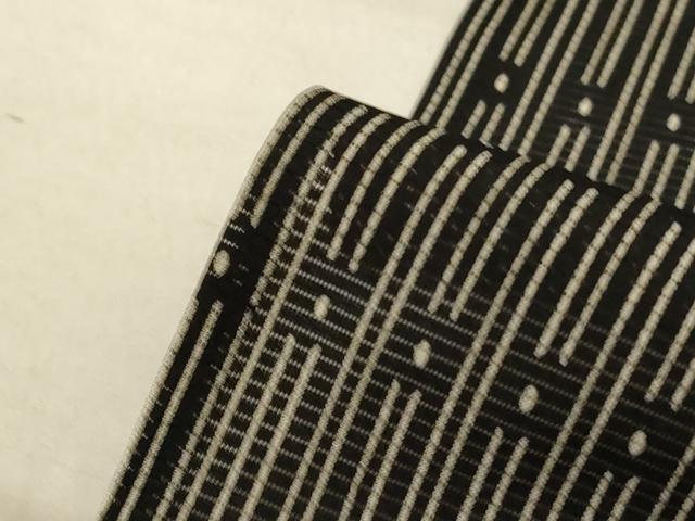 平和屋着物＊夏物 小紋 絽 作家物 変わり縞 洗える着物 AABE9032jd