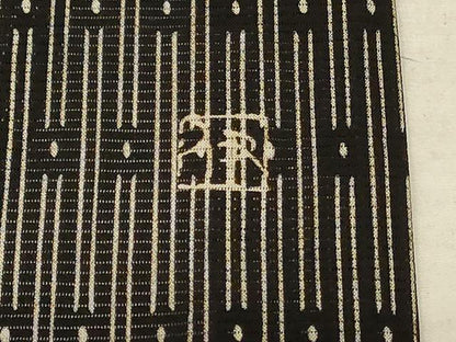 平和屋着物＊夏物 小紋 絽 作家物 変わり縞 洗える着物 AABE9032jd