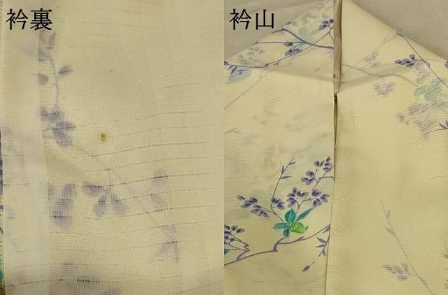 平和屋着物＊夏物 小紋 絽 枝花文 洗える着物 AABE9037jd