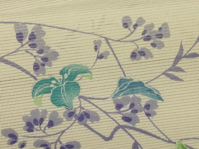 平和屋着物＊夏物 小紋 絽 枝花文 洗える着物 AABE9037jd
