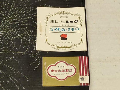 平和屋着物＊夏物 小紋 絽 乱菊 洗える着物 AABE9038jd