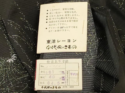 平和屋着物＊夏物 小紋 絽 乱菊 洗える着物 AABE9038jd