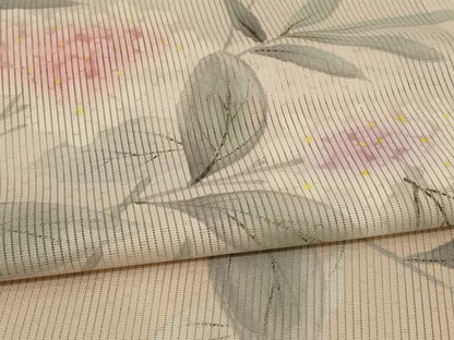 平和屋着物＊夏物 訪問着 縦絽 草花文 正絹 逸品 AABE9039jd