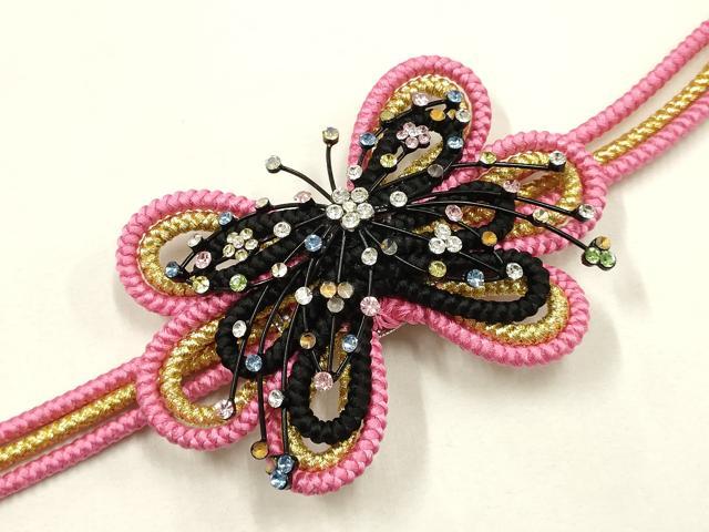 平和屋着物●和装小物　振袖用帯締め　装飾　ラインストーン　金糸　逸品　AABE9053ay