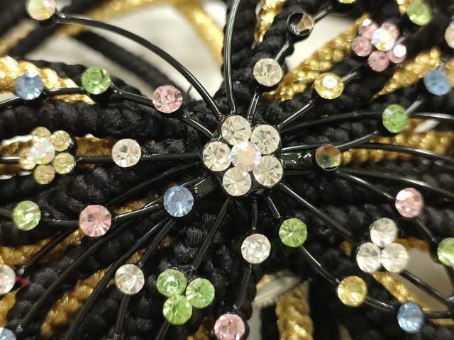 平和屋着物●和装小物　振袖用帯締め　装飾　ラインストーン　金糸　逸品　AABE9055ay