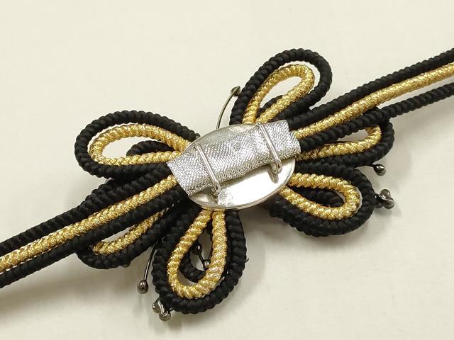 平和屋着物●和装小物　振袖用帯締め　装飾　ラインストーン　金糸　逸品　AABE9055ay