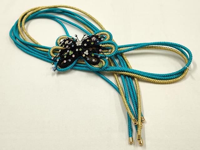 平和屋着物●和装小物　振袖用帯締め　装飾　ラインストーン　金糸　逸品　AABE9057ay