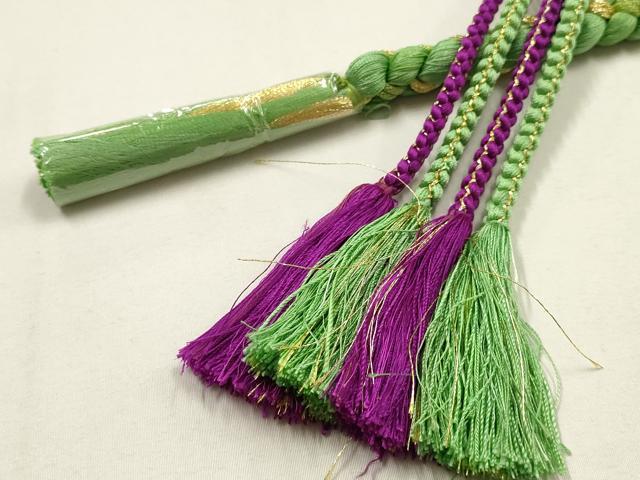 平和屋着物●和装小物　振袖用帯締め　装飾　つまみ細工　パール　飾り玉　金糸　逸品　未使用　AABE9059ay