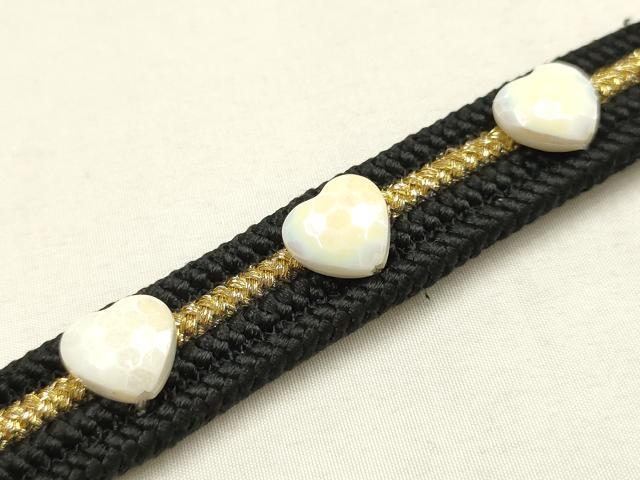 平和屋着物●和装小物　振袖用帯締め　装飾　ラインストーン　パール　ビーズ　金糸　逸品　AABE9063ay