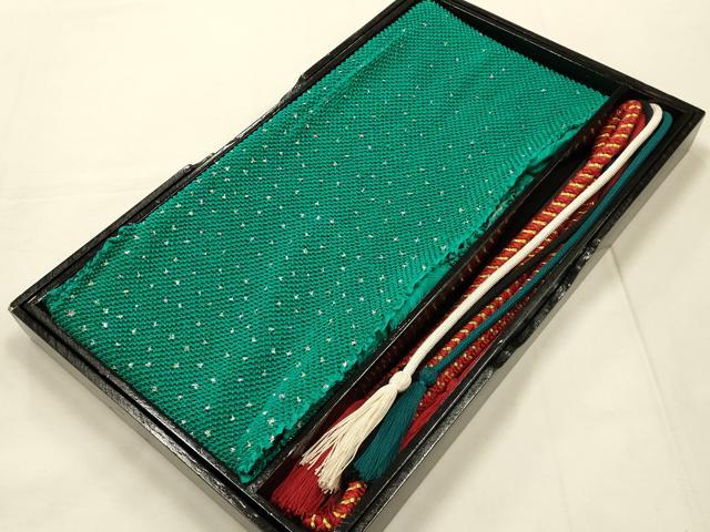平和屋本店●和装小物　帯締め・帯揚げセット　振袖用　総絞り　金糸　撚り房　逸品　AABE9074ay