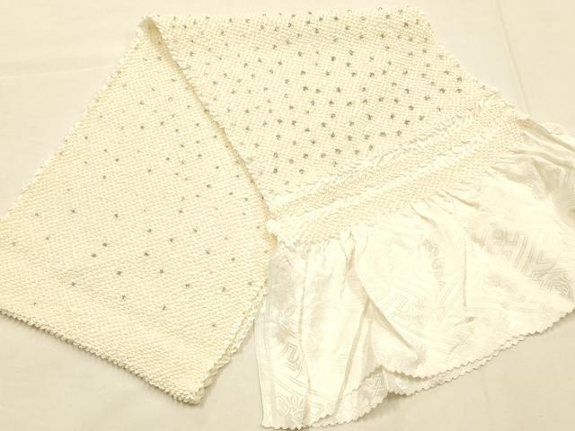 平和屋本店●和装小物　帯締め・帯揚げセット　振袖用　総絞り　小田巻　銀糸　正絹　逸品　未使用　AABE9075ay