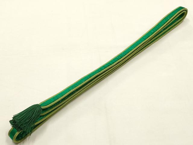 平和屋本店●和装小物　帯締め・帯揚げセット　花柄　菊　ラインストーン　金銀糸　撚り房　逸品　AABE9076ay