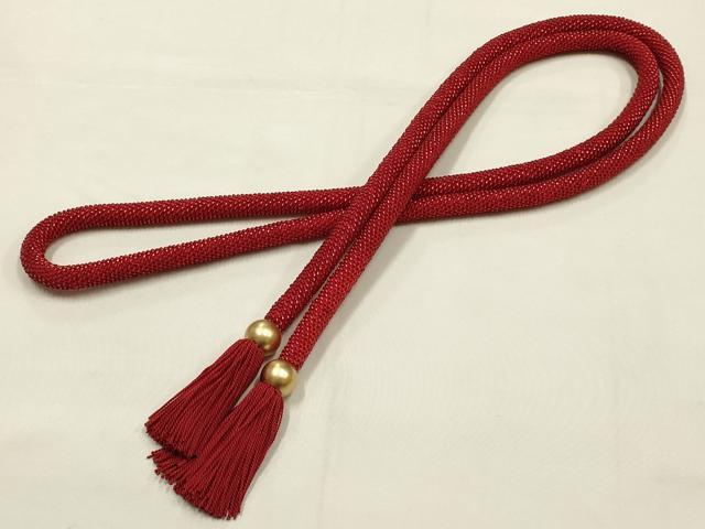 平和屋本店●和装小物 帯締め・帯揚げセット ビーズ 飾り玉 撚り房 花柄 暈し染め 金彩 逸品 AABE9077ay
