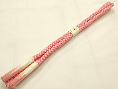 平和屋本店●和装小物　帯締め・帯揚げセット　振袖用　総絞り　花柄　暈し染め　金彩　金糸　撚り房　逸品　未使用　AABE9079ay