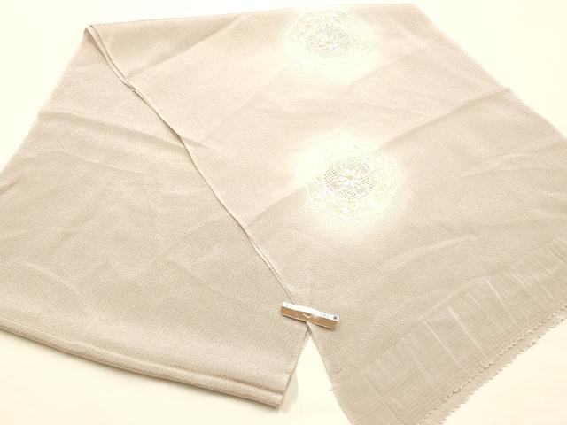 平和屋本店●和装小物　帯締め・帯揚げセット　高麗組 綾出し　刺繍　鏡裏花文　暈し染め　金糸　正絹　逸品　未使用　AABE9085ay