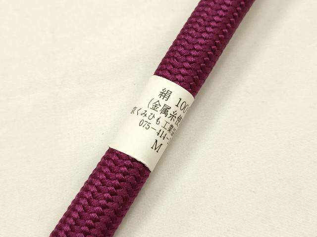 平和屋本店●和装小物　帯締め・帯揚げセット　ふくれ織　金糸　撚り房　正絹　逸品　未使用　AABE9088ay