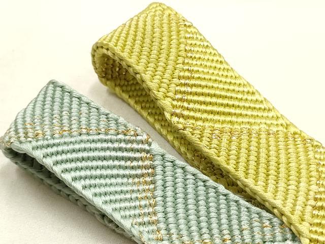 平和屋本店●和装小物　帯締め・帯揚げセット　刺繍　更紗花文　暈し染め　金糸　正絹　逸品　未使用　AABE9090ay