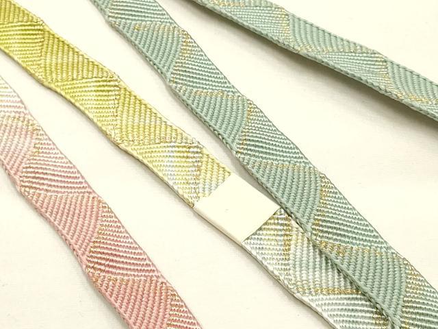 平和屋本店●和装小物　帯締め・帯揚げセット　刺繍　更紗花文　暈し染め　金糸　正絹　逸品　未使用　AABE9090ay